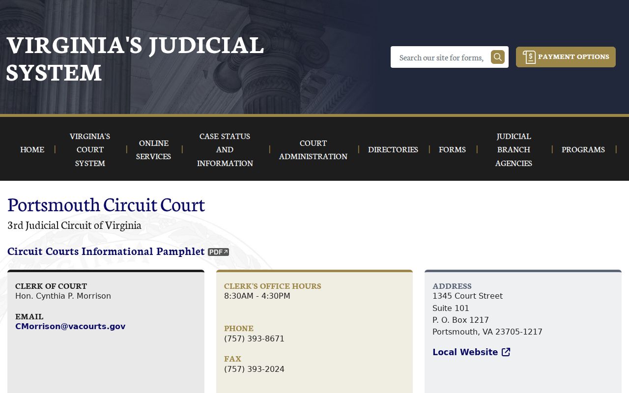 Portsmouth Circuit Court clerk contact and office information